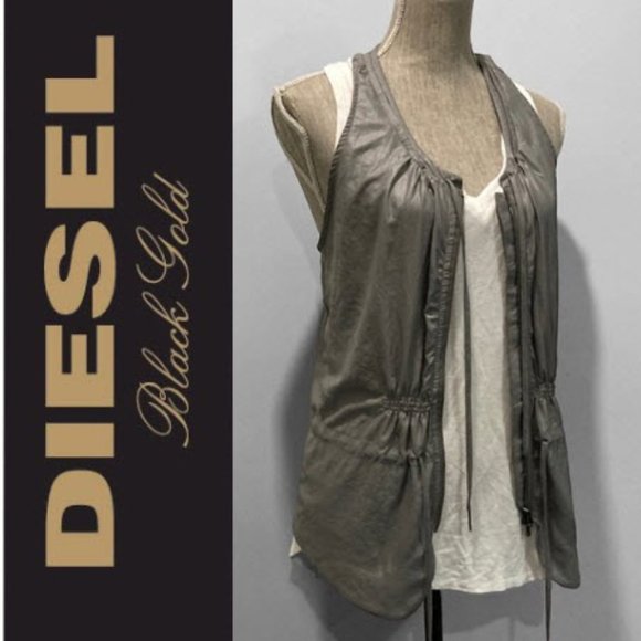 Diesel Jackets & Blazers - DIESEL Grey Racerback Vest Medium